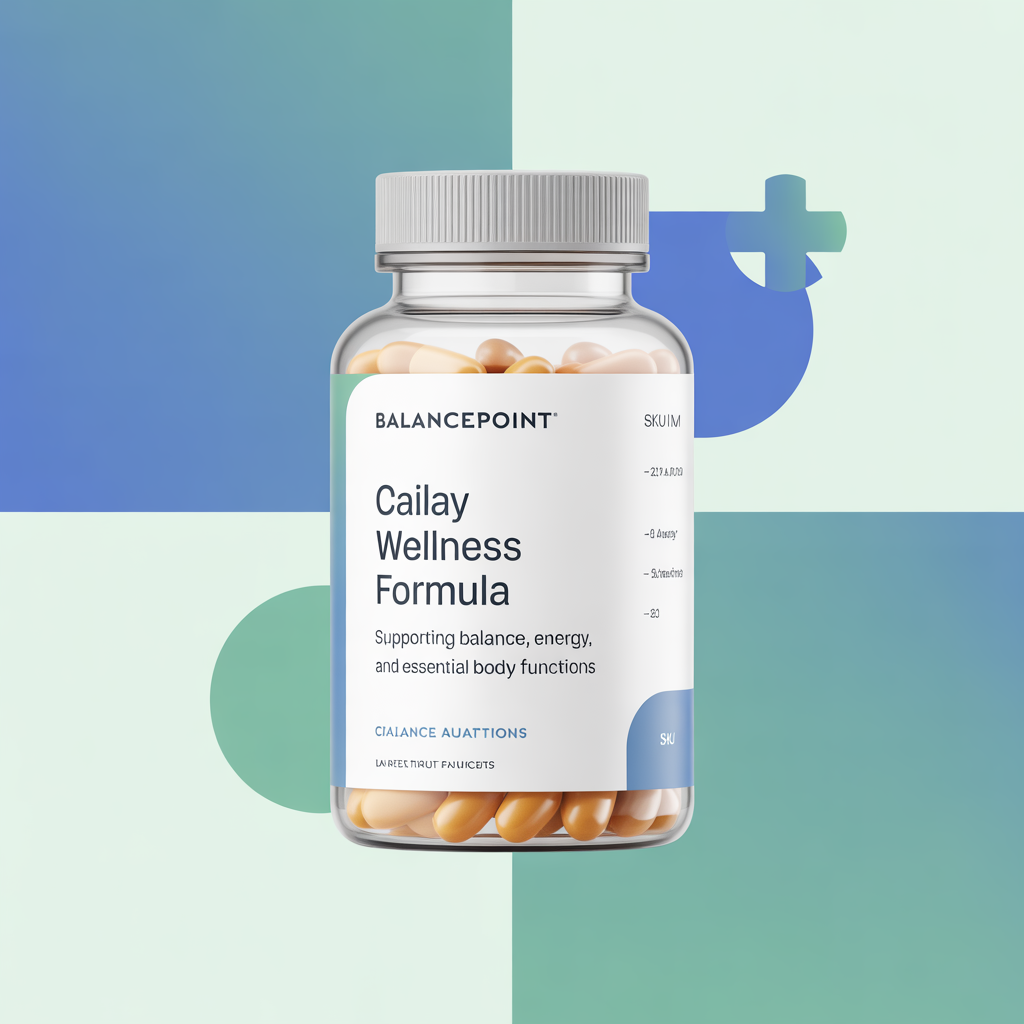 BalancePoint daily wellness supplement bottle with soft gradient label